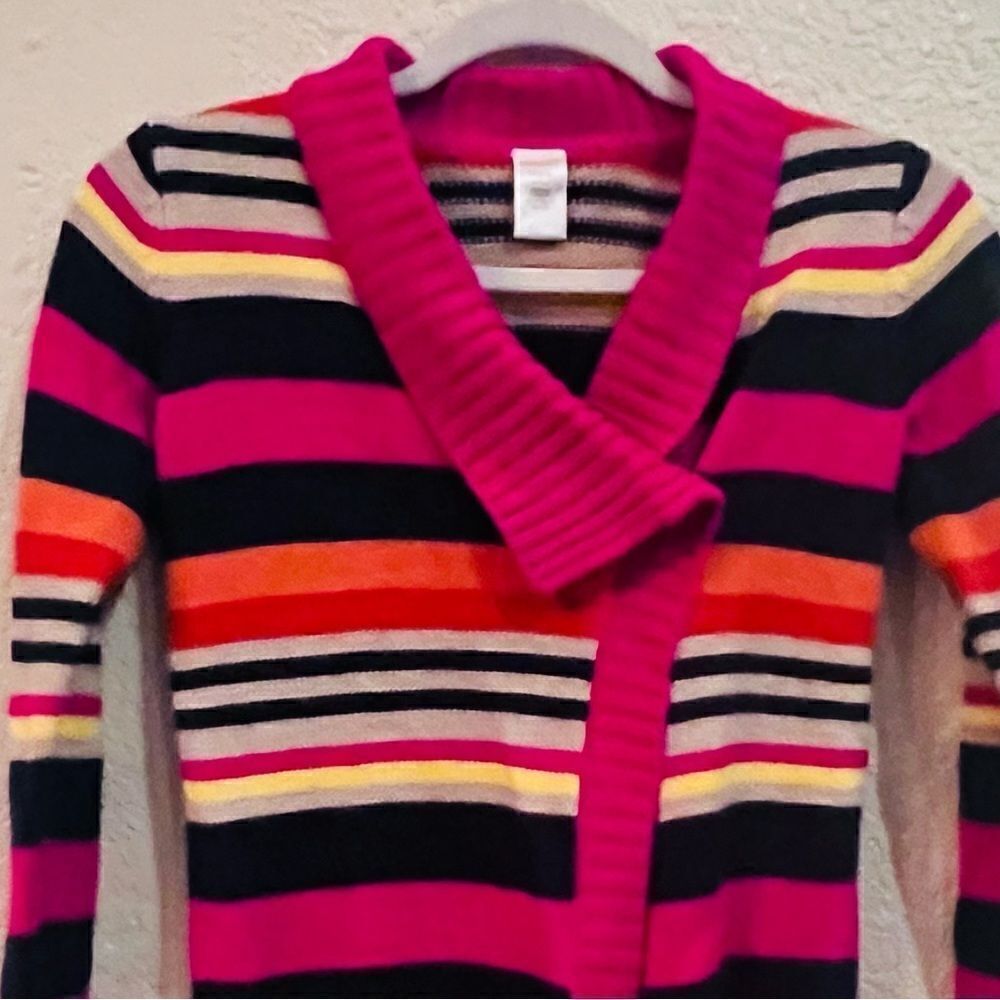 Gymboree Sweater Fashionable Fox Line Wrap Girls Sz M (7/8) Multicolor Stripes - Picture 3 of 8
